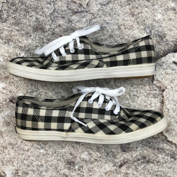 Keds Shoes - Keds Original Womens Black White Gingham Sneakers
